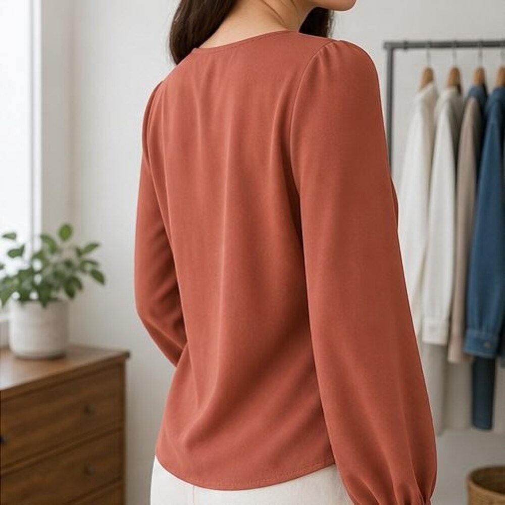 Rust Tunic Blouse - Picture 3 of 6